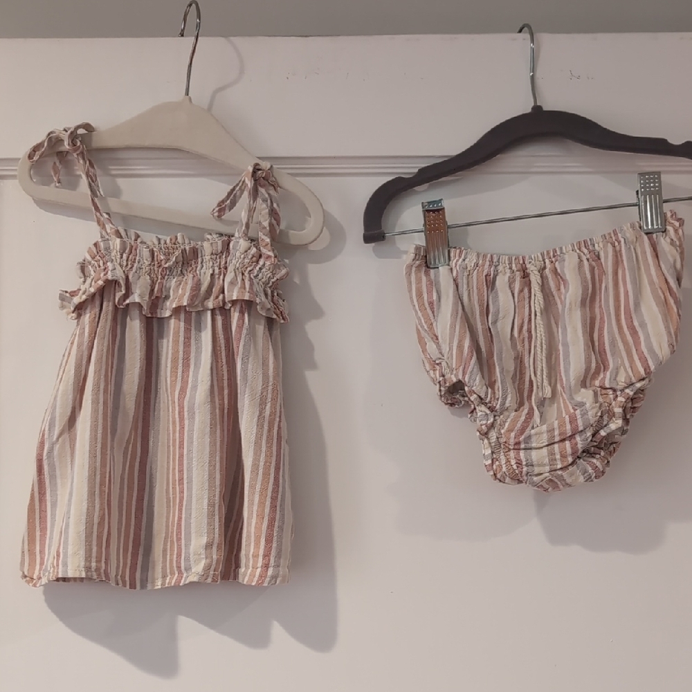 Rylee + Cru Multi Stripe Baby Set, Sz2-3